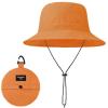 imageWaterproof Bucket Hat for Women Men Rain Hat Wide Brim Packable Sun Hat UV Protection Summer Beach Fishing Hiking Safari HatOrange