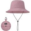 imageWaterproof Bucket Hat for Women Men Rain Hat Wide Brim Packable Sun Hat UV Protection Summer Beach Fishing Hiking Safari HatPink