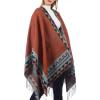 imageWomens Blanket Shawls Wraps Winter Printed Open Front Poncho Cape Plaid Shawls for WomenSeries 25orange