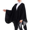 imageWomens Blanket Shawls Wraps Winter Printed Open Front Poncho Cape Plaid Shawls for WomenSeries 31black