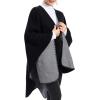 imageWomens Blanket Shawls Wraps Winter Printed Open Front Poncho Cape Plaid Shawls for WomenSeries 31black