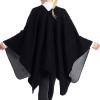 imageWomens Blanket Shawls Wraps Winter Printed Open Front Poncho Cape Plaid Shawls for WomenSeries 31black