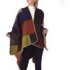 imageWomens Blanket Shawls Wraps Winter Printed Open Front Poncho Cape Plaid Shawls for WomenSeries 47brown