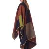 imageWomens Blanket Shawls Wraps Winter Printed Open Front Poncho Cape Plaid Shawls for WomenSeries 47brown