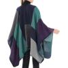 imageWomens Blanket Shawls Wraps Winter Printed Open Front Poncho Cape Plaid Shawls for WomenSeries 49green