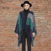 imageWomens Blanket Shawls Wraps Winter Printed Open Front Poncho Cape Plaid Shawls for WomenSeries 49green