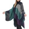 imageWomens Blanket Shawls Wraps Winter Printed Open Front Poncho Cape Plaid Shawls for WomenSeries 49green