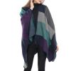 imageWomens Blanket Shawls Wraps Winter Printed Open Front Poncho Cape Plaid Shawls for WomenSeries 49green