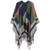 imageWomens Blanket Shawls Wraps Winter Printed Open Front Poncho Cape Plaid Shawls for WomenSeries 50coffee