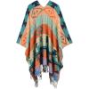 imageWomens Blanket Shawls Wraps Winter Printed Open Front Poncho Cape Plaid Shawls for WomenSeries 54blue