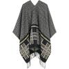 imageWomens Blanket Shawls Wraps Winter Printed Open Front Poncho Cape Plaid Shawls for WomenSeries 57black Grey