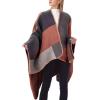 imageWomens Blanket Shawls Wraps Winter Printed Open Front Poncho Cape Plaid Shawls for WomenSeries 58red Grey