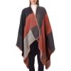 imageWomens Blanket Shawls Wraps Winter Printed Open Front Poncho Cape Plaid Shawls for WomenSeries 58red Grey