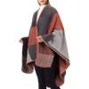 imageWomens Blanket Shawls Wraps Winter Printed Open Front Poncho Cape Plaid Shawls for WomenSeries 58red Grey