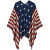 imageWomens Blanket Shawls Wraps Winter Printed Open Front Poncho Cape Plaid Shawls for WomenX American Flag