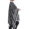 imageWomens Blanket Shawls Wraps Winter Printed Open Front Poncho Cape Plaid Shawls for WomenY Grey Leopard