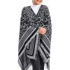 imageWomens Blanket Shawls Wraps Winter Printed Open Front Poncho Cape Plaid Shawls for WomenY Grey Leopard