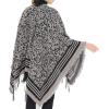 imageWomens Blanket Shawls Wraps Winter Printed Open Front Poncho Cape Plaid Shawls for WomenY Grey Leopard