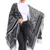 imageWomens Blanket Shawls Wraps Winter Printed Open Front Poncho Cape Plaid Shawls for WomenY Grey Leopard