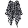 imageWomens Blanket Shawls Wraps Winter Printed Open Front Poncho Cape Plaid Shawls for WomenY Grey Leopard