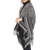 imageWomens Blanket Shawls Wraps Winter Printed Open Front Poncho Cape Plaid Shawls for WomenY Yellow Leopard
