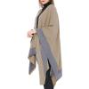 imageWomens Blanket Shawls Wraps Winter Printed Open Front Poncho Cape Plaid Shawls for WomenZ Grey