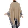 imageWomens Blanket Shawls Wraps Winter Printed Open Front Poncho Cape Plaid Shawls for WomenZ Grey
