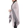 imageWomens Blanket Shawls Wraps Winter Printed Open Front Poncho Cape Plaid Shawls for WomenZ Pink