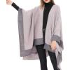 imageWomens Blanket Shawls Wraps Winter Printed Open Front Poncho Cape Plaid Shawls for WomenZ Pink