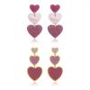 image2 PCS Heart Earrings for Concert 80S Heart Drop Earrings for Halloween Valentines DayDark PinkHot Pink