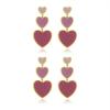 image2 PCS Heart Earrings for Concert 80S Heart Drop Earrings for Halloween Valentines DayHot Pink