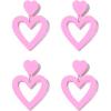 image2 PCS Heart Earrings for Concert 80S Heart Drop Earrings for Halloween Valentines DayPink