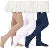 imageAmerican Trends Baby Girls Dance Tights Toddler Footed Ballet Tights StockingsNavywhitenude3 Pairs