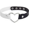 imageAmerican Trends Vintage PU Leather Choker Necklace Love Heart Adjustable Goth Choker Gothic Punk Choker PU Necklace Soft Collar Chain for Women GirlsBlack  White Choker
