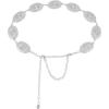 imageAmerican Trends Womens Western Belts Metal Chain Belt Country Cowgirl Belt Waist Chain Y2K Boho Concho BeltSilvera