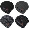 imageBeanies Women Satin Lined Beanie Winter Hats for Women Silk Lined Slouchy Beanie for Winter Warm Knit Cuffed Beanie HatZ Blackdark Greyblack Mixblack Grey