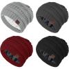 imageBeanies Women Satin Lined Beanie Winter Hats for Women Silk Lined Slouchy Beanie for Winter Warm Knit Cuffed Beanie HatZ Blacklight Greydark Greyburgundy