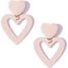 imageHeart Earrings Y2K Love Heart Big Hoop Cute Fun Dangle EarringsDusty PinkMetal
