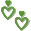 imageHeart Earrings Y2K Love Heart Big Hoop Cute Fun Dangle EarringsGreen