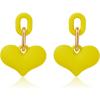 imageLove Heart Earrings for Women Girls Trendy Y2K Drop Earrings Colorful Cute Dangle Statement Earrings Fun Concert Earrings Halloween Mothers Day Birthday GiftYellow