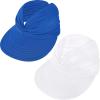 imageSun Hats for Women UV Protection Sun Visor Wide Brim Summer Hats with PonytailZ White  Bule