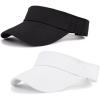 imageSun Visor Hats Cotton Sun Protection Cap Hats Visor HatWhite Black