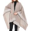 imageWomens Blanket Shawls Wraps Winter Printed Open Front Poncho Cape Plaid Shawls for WomenZ Light Khaki