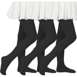 imageAmerican Trends Baby Girls Dance Tights Toddler Footed Ballet Tights StockingsBlack3 Pairs