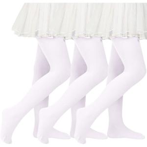 imageAmerican Trends Baby Girls Dance Tights Toddler Footed Ballet Tights StockingsWhite3 Pairs