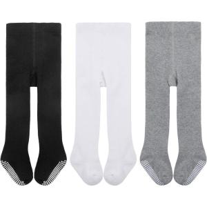 imageAmerican Trends Baby tights with Non Slip Grips Newborn Socks Infant Leggings Ultra Soft Stockings3 Packs B With Grips