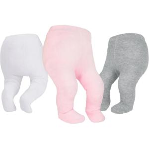 imageAmerican Trends Baby tights with Non Slip Grips Tights3 Pairswhite Pink Grey