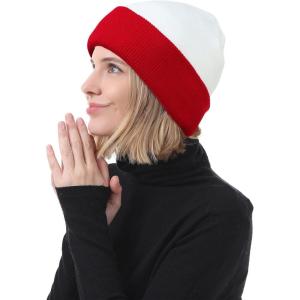 imageAmerican Trends Beanie Hat for Men Women Smile Face Beanies Knit Soft Cute Skull Beanie HatsChristmas White