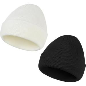 imageAmerican Trends Beanie Hat for Men Women Smile Face Beanies Knit Soft Cute Skull Beanie HatsZ Black  White