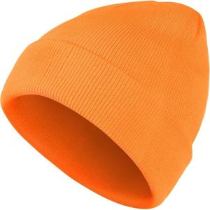imageAmerican Trends Beanie Hats for Men Winter Hats Fisherman Beanie Slouchy Beanie Soft Skull Caps Knit HatsA Orange